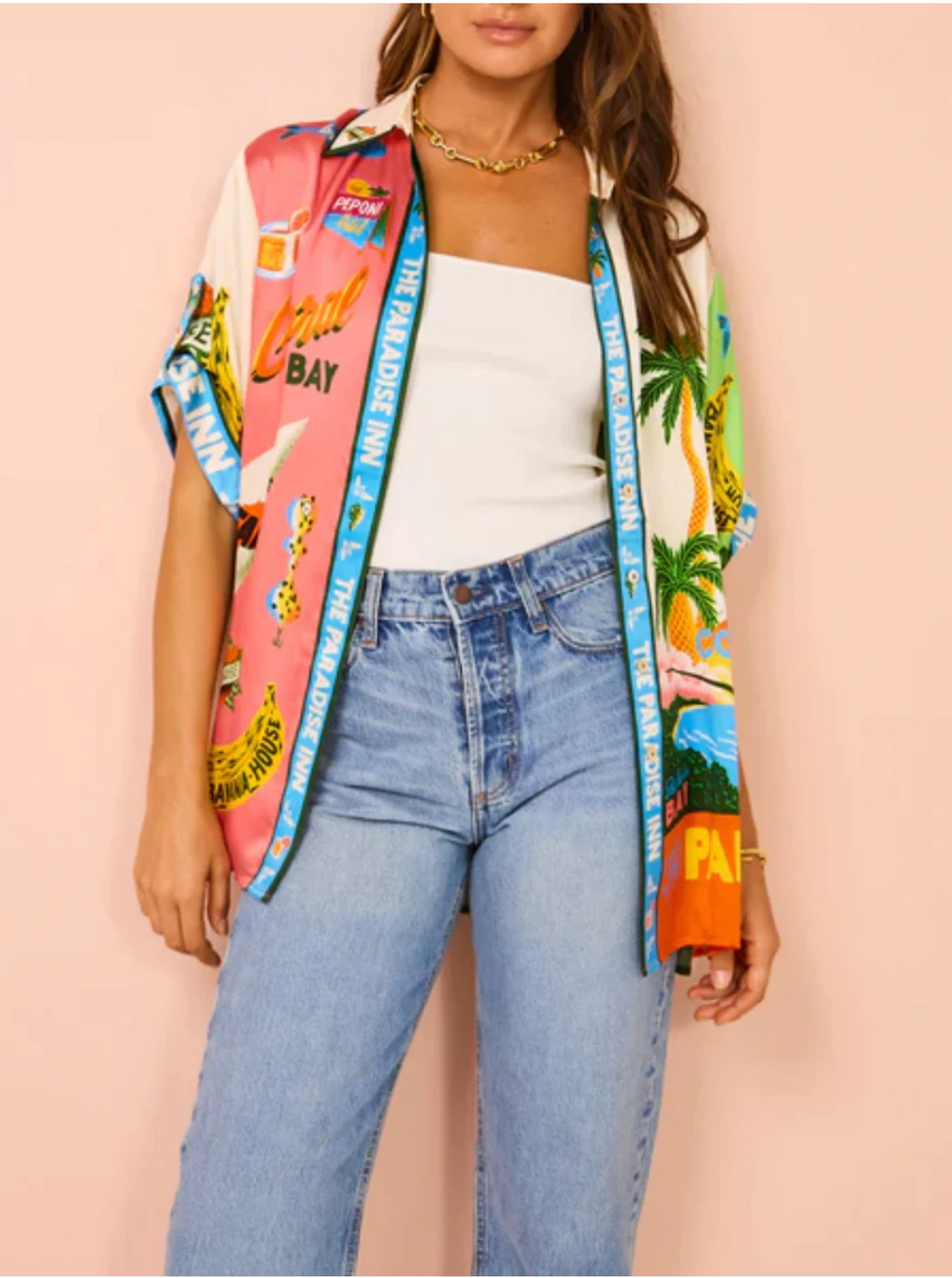 Women's Beach Print Top and Pants Set | Two-Piece