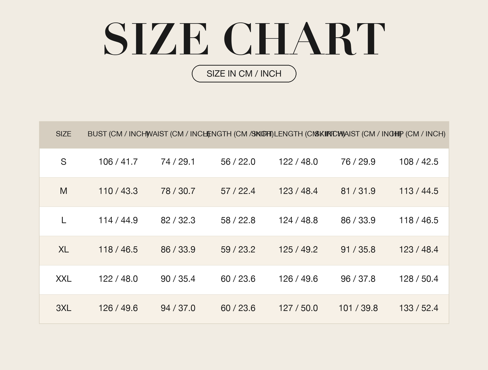 Size Chart