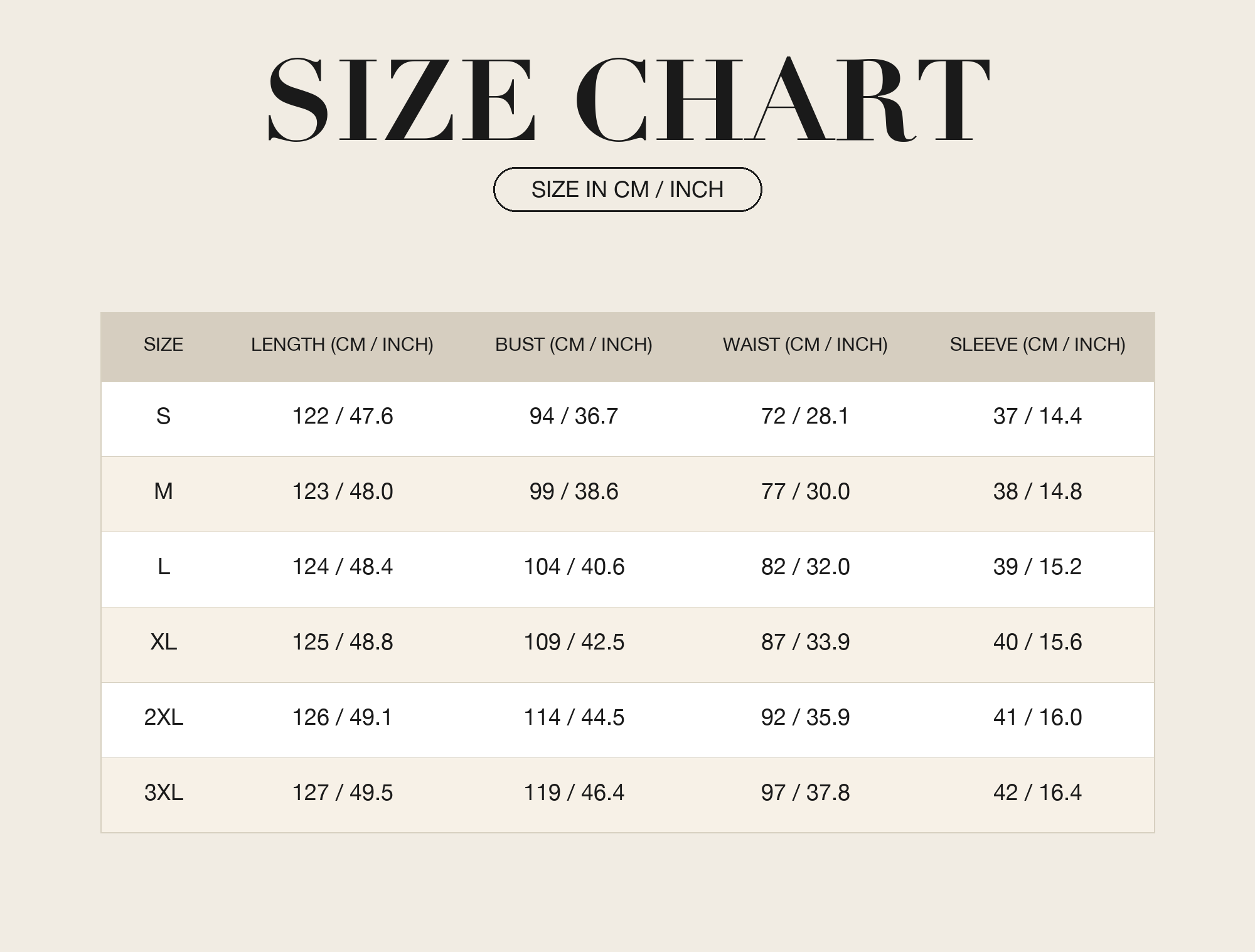 Size Chart
