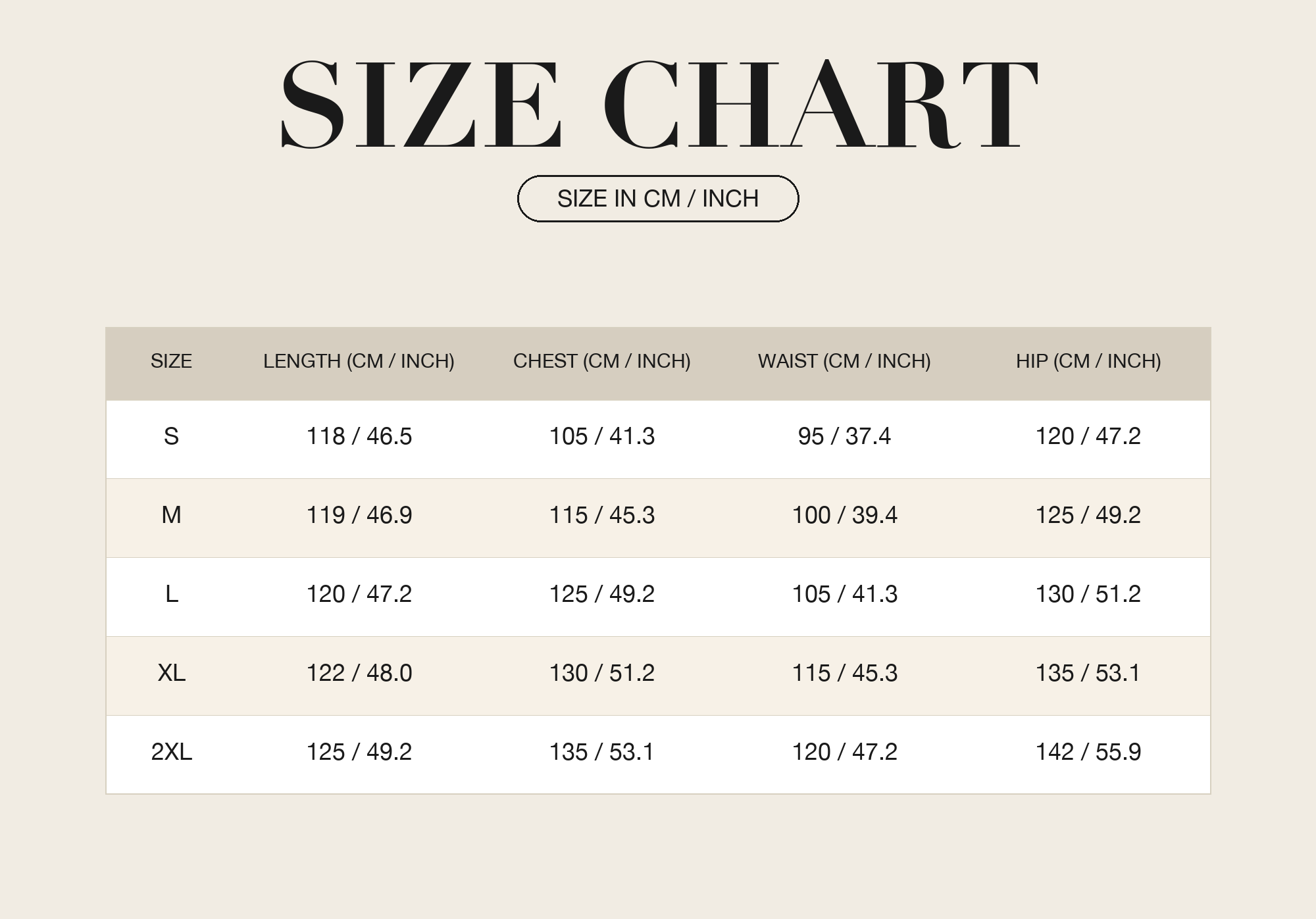 Size Chart