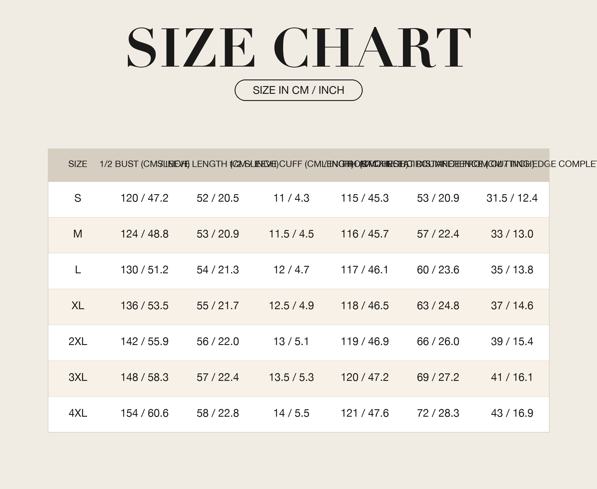 Size Chart