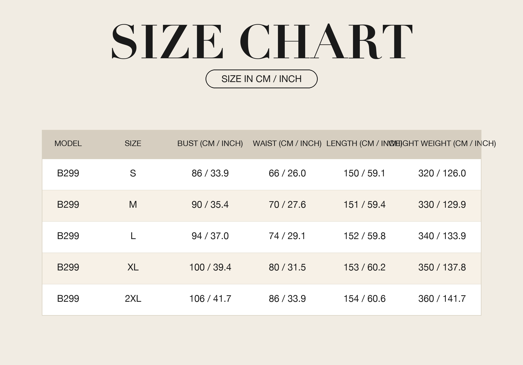 Size Chart