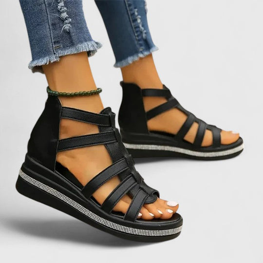 Samantha | Gladiator Wedge Sandals